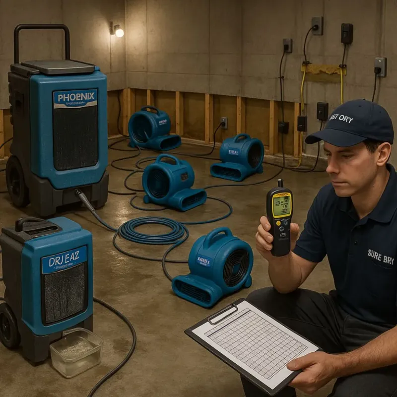 Structural Drying and Dehumidification process in South Pittsburg, TN